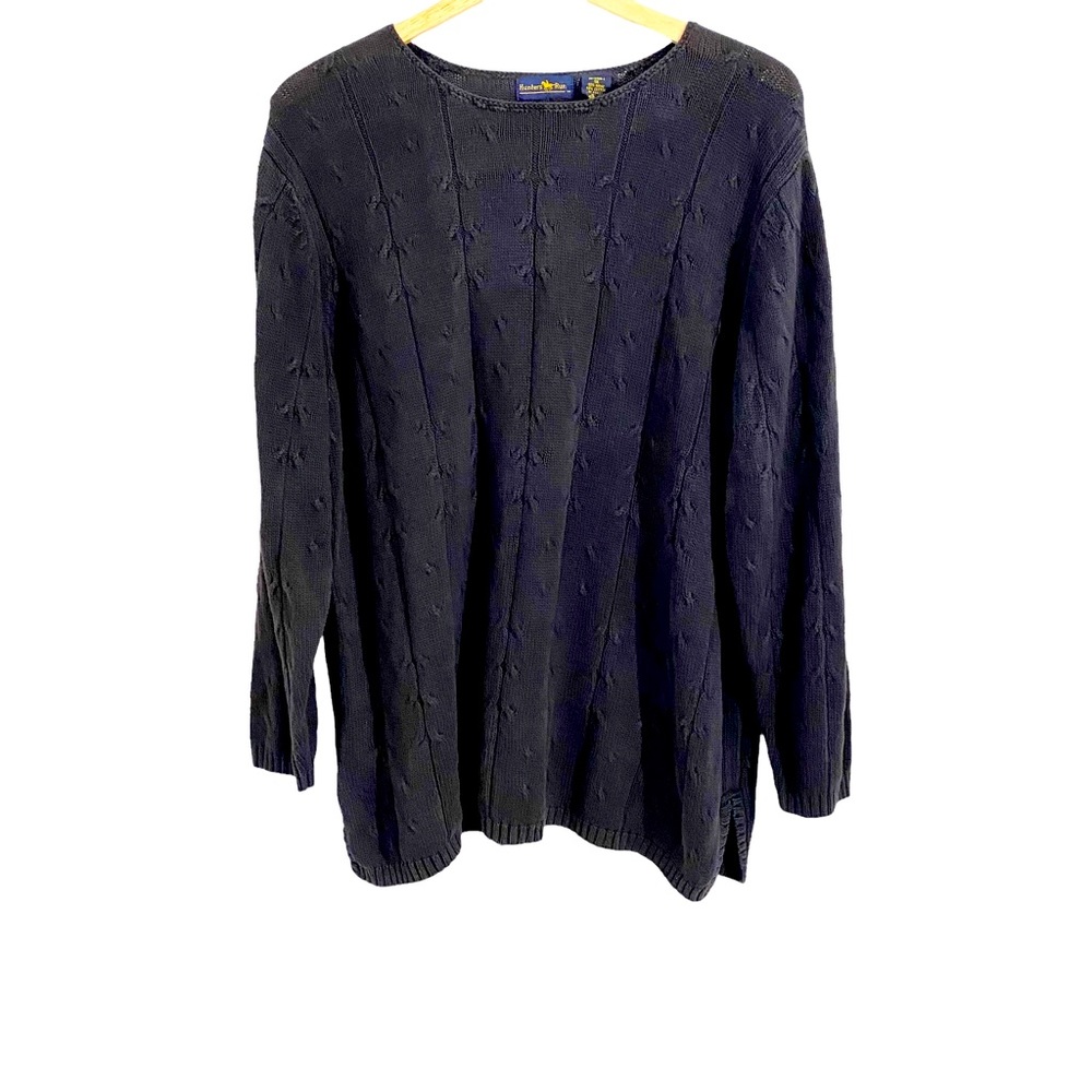 Hunters Run Women’s Black Vintage Sweater, Plus Size 1X